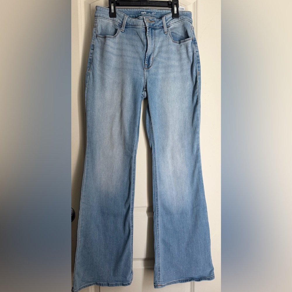 Old Navy high rise flare Light Blue Flare Women's Jeans 8 casual boho academia